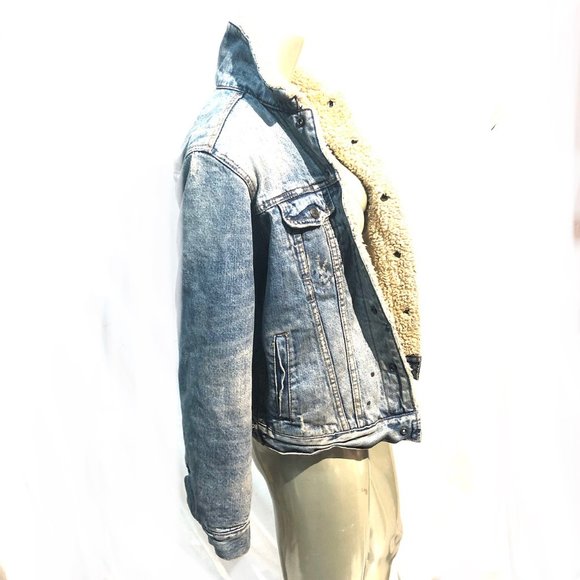 Abercrombie Women's Faux Fur Jeans Jacket - Picture 3 of 16